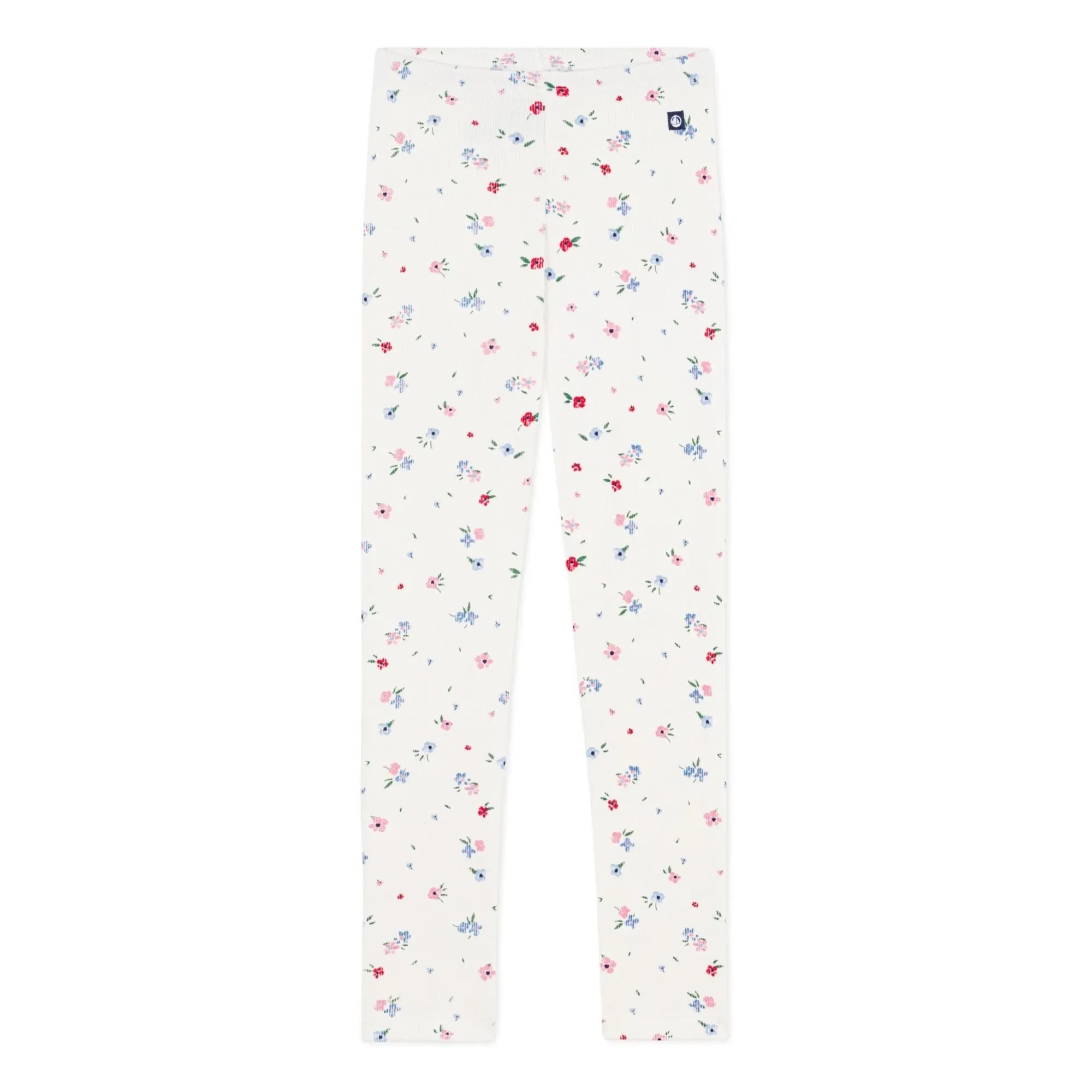 Petit Bateau - Blumen-Leggings | Weiß