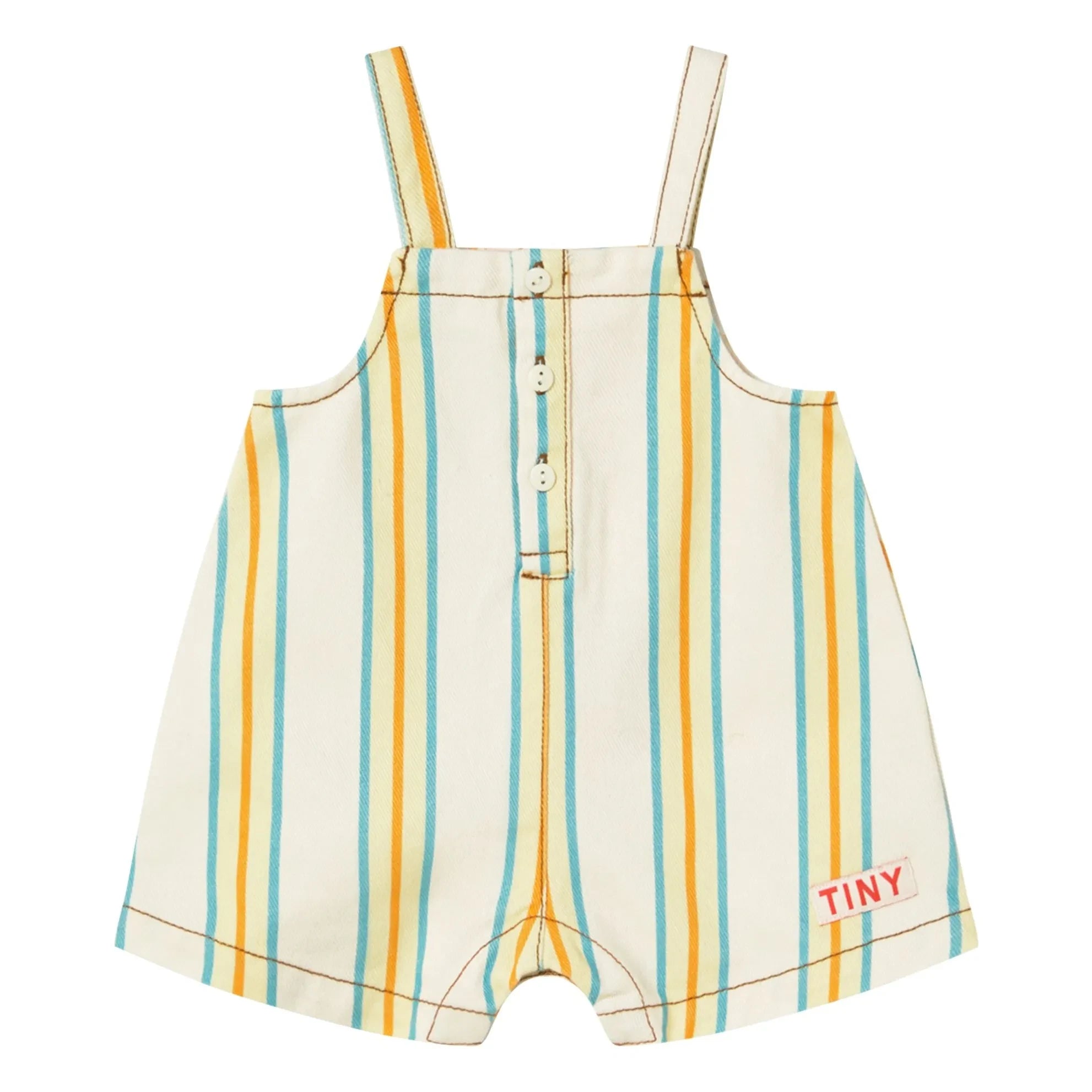 Tinycottons - Gestreifter Kurzer Overall | Gelb