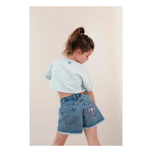 Jenest - Lizzy Love Bio-Baumwolle Crop T-Shirt | Hellblau