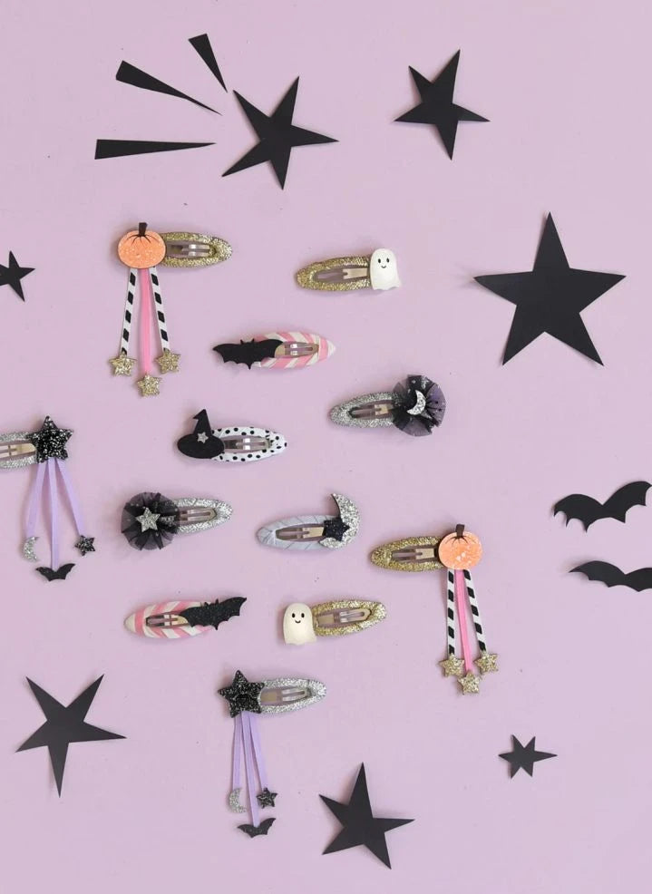 Rockahula Kids - 2-teiliges glitzerndes Fledermaus-Haarspangen-Set | Schwarz