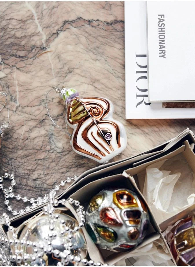 HKliving - Anatomische ovale Glas-Weihnachtsdekoration