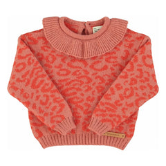 Piupiuchick - Leoparden-Wollpulli mit Rüschenkragen | Rosa