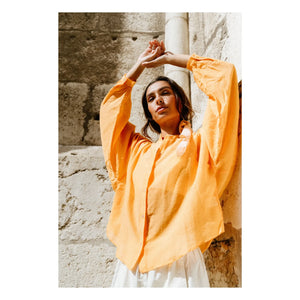 Sacrécoeur - Carla Aurora Poplin Bluse | Orange
