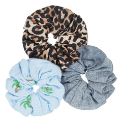 Tumble N'Dry – 3er-Set Leoparden-Haarspangen | Blau