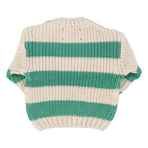 Piupiuchick - Ringelpullover aus Bio-Baumwolle | Grün