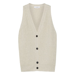 Pomandère - Baumwoll- und Leinenstrickjacke | Creme