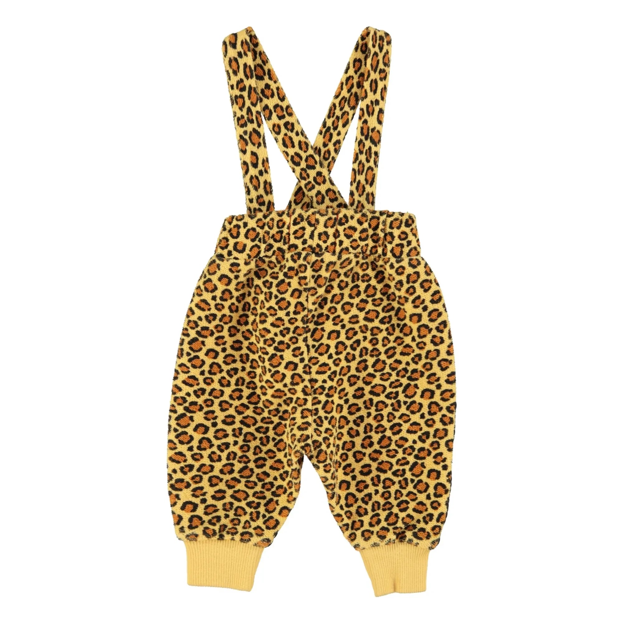 Piupiuchick - Leopard Latzhose Bio-Baumwollfleece | Senf