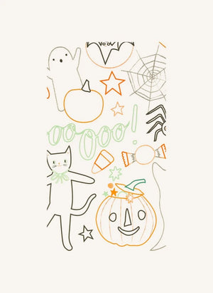 Meri Meri - Halloween Malvorlagen Tischdecke | Weiß