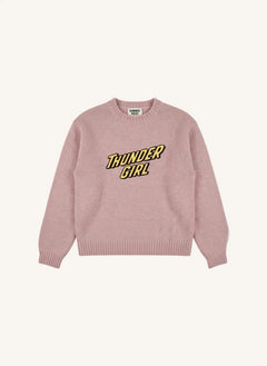 Hundred Pieces - Lacy Thunder Girl Merinowolle Pullover | Hellrosa