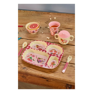 Rice - Melamin-Teller mit Unterteilung | Rosa