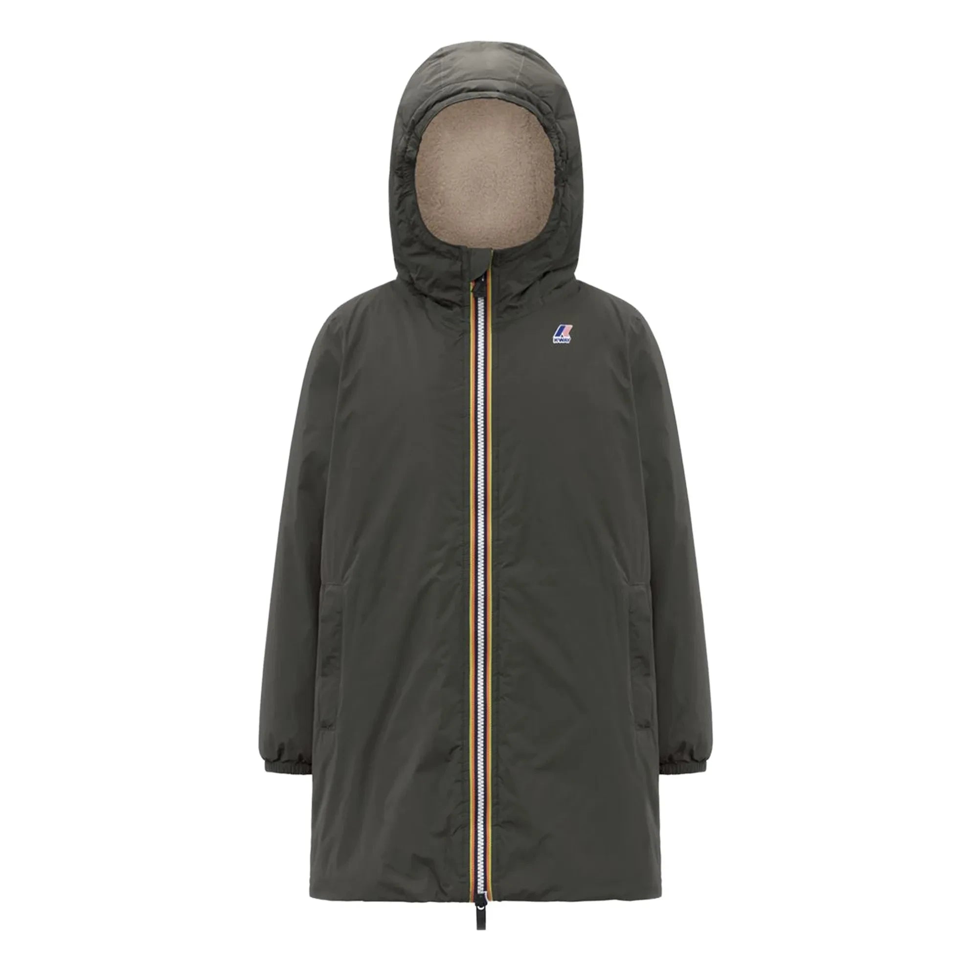 K-way - Le Vrai 4.0 Eiffel Orsetto Wasserdichte gefütterte Jacke | Khaki