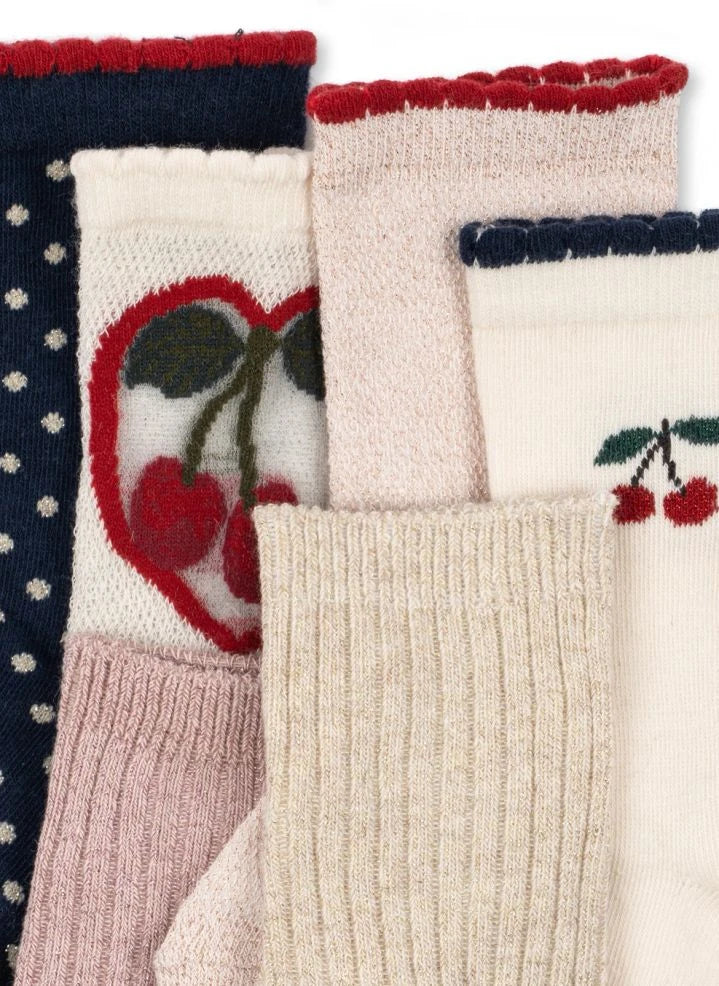 Konges Sløjd - 6er-Set glänzende Socken | Ecru