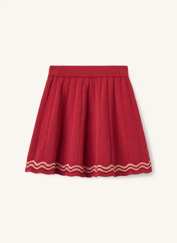 Copenhagen Colors - Bio-Baumwolle Tennis-Strickrock | Rot