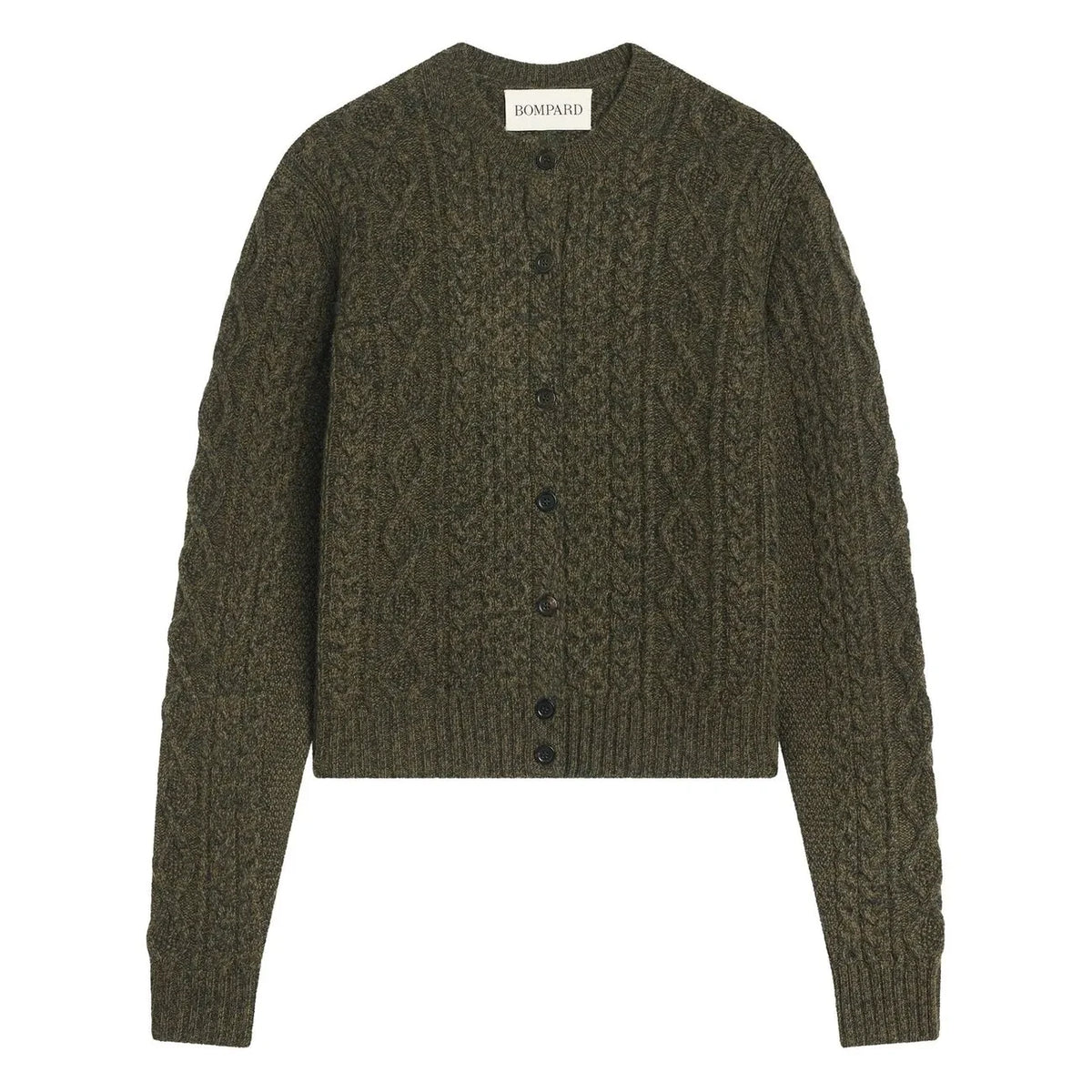 Bompard - Kaschmir Zopfstrick-Cardigan | Oliv