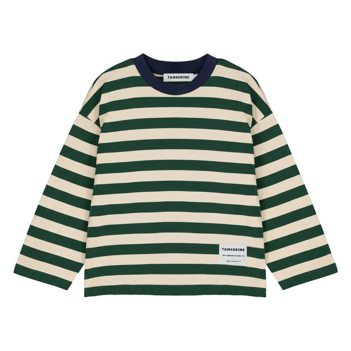 Tangerine - Gestreiftes T-Shirt | Creme