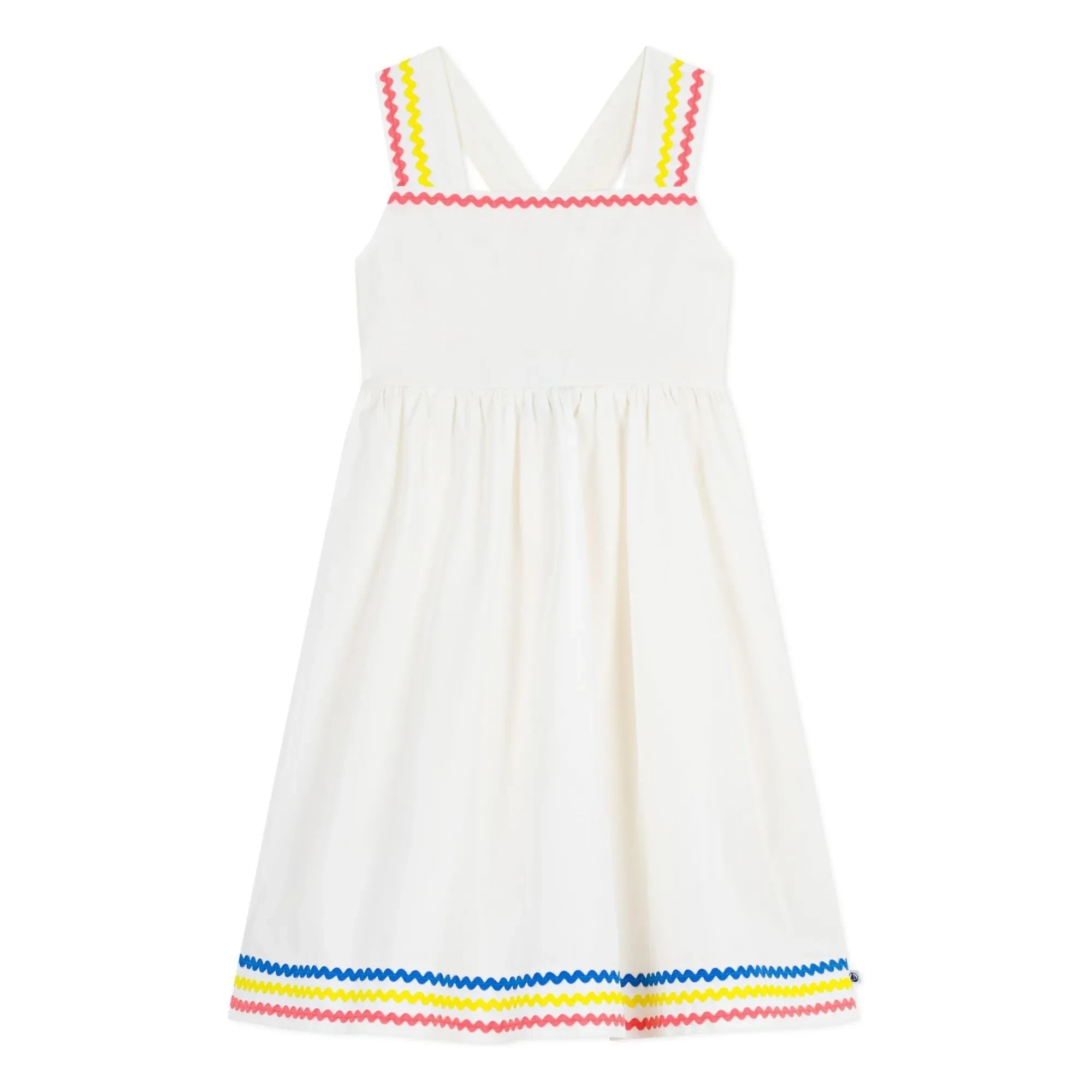 Petit Bateau – Trägerloses Kleid aus Bio-Baumwollpopeline | Weiß