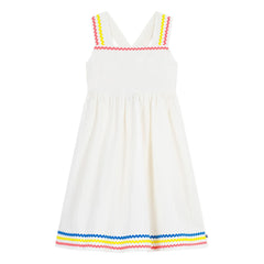 Petit Bateau – Trägerloses Kleid aus Bio-Baumwollpopeline | Weiß