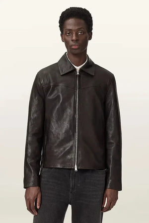 AllSaints Erkek Deri Geçiş Montu TUNE