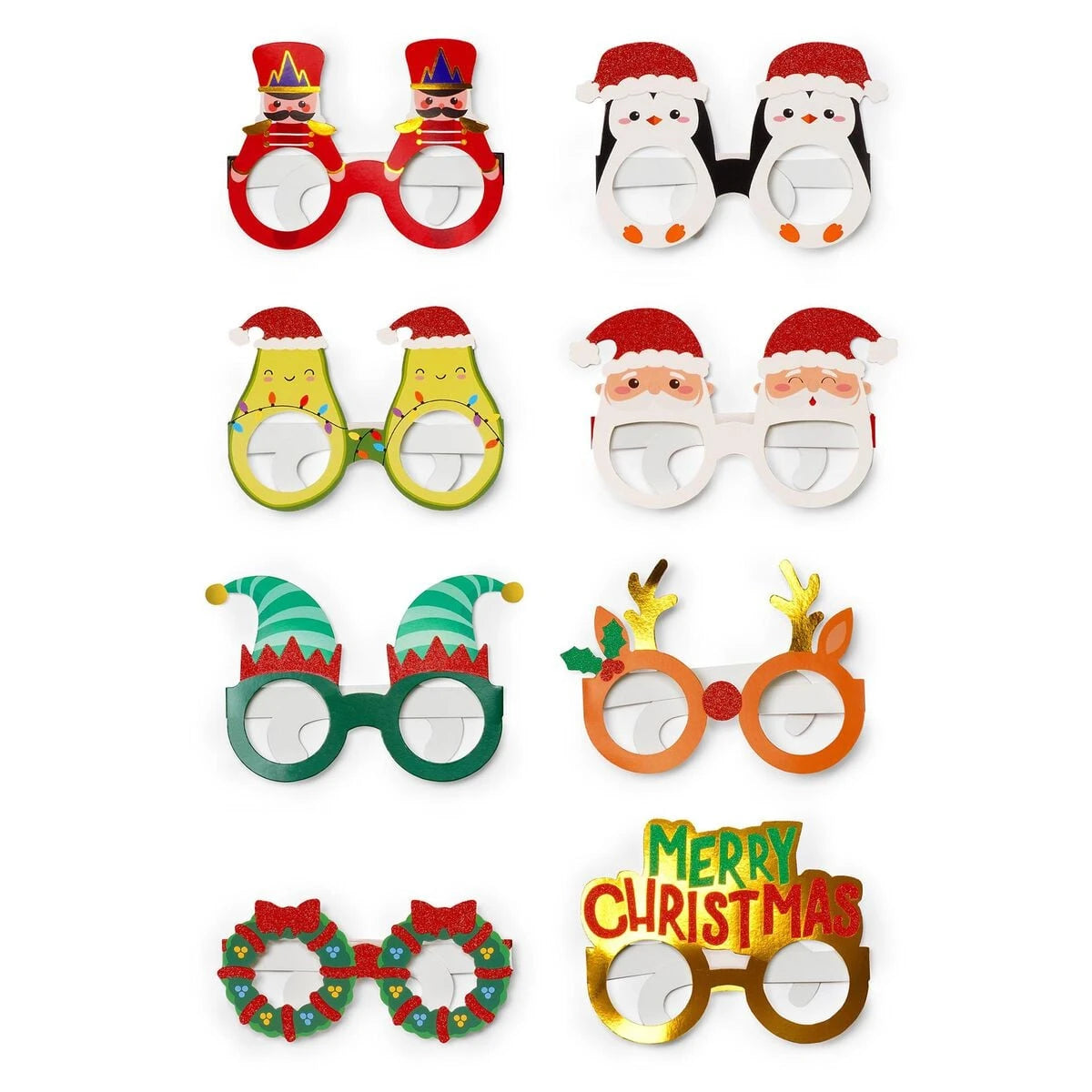 Legami - Set 8 Weihnachtspapierbrille