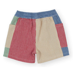 Goldie + Ace - Gestreifte Patch-Shorts | Rot