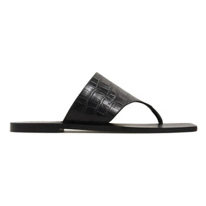 A. Emery - Zehensandalen mit Krokodilmuster | Schwarz