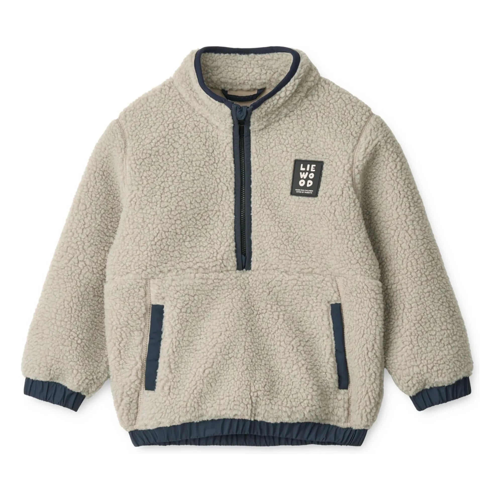Liewood – Balou Sherpa-Sweatshirt aus recyceltem Polyester | Hellgrau