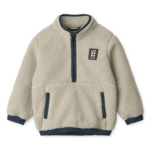 Liewood – Balou Sherpa-Sweatshirt aus recyceltem Polyester | Hellgrau