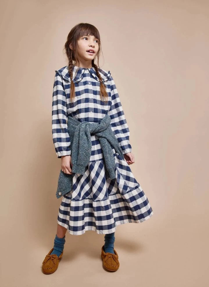Búho - Gingham-karierter Rock | Dunkelblau