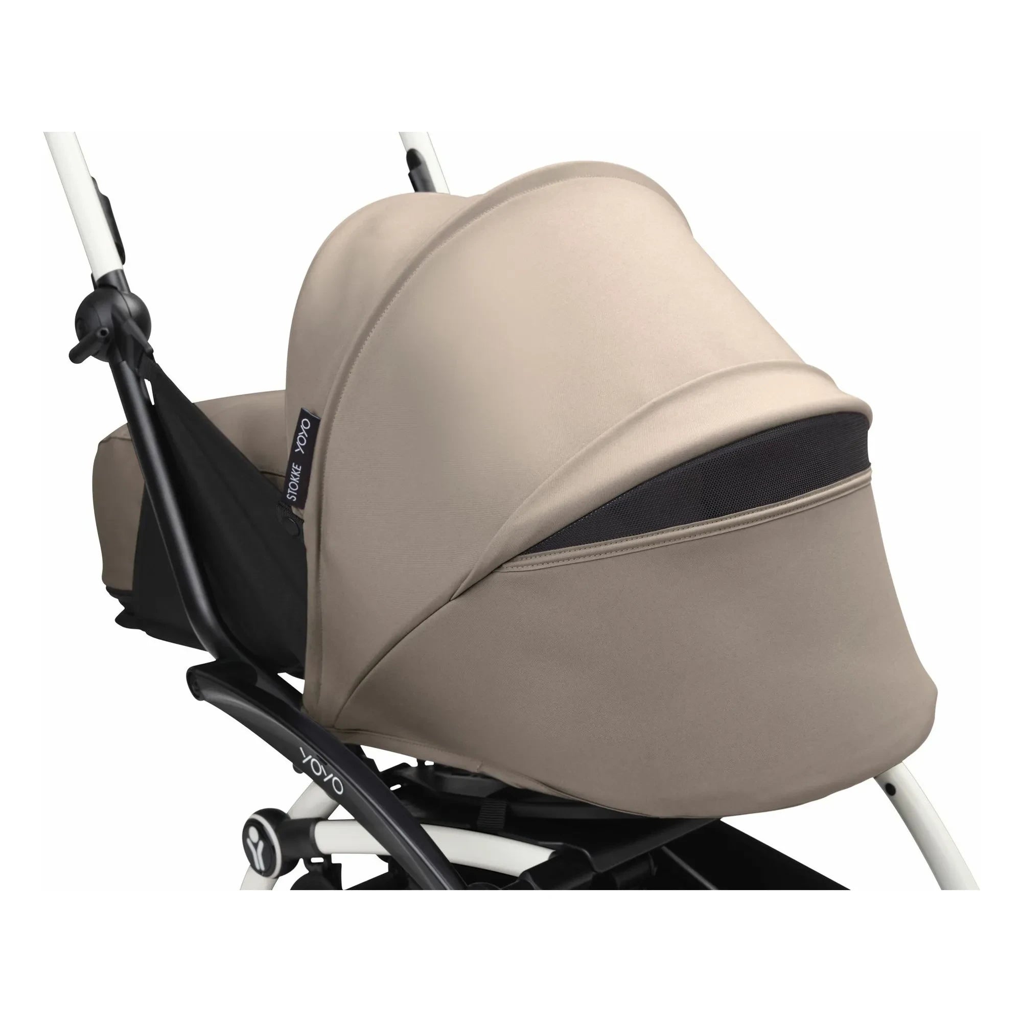 Stokke® - YOYO³ 0+ Neugeborenen-Kinderwagen Weißes Gestell | Taupe