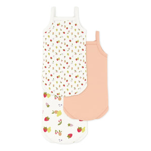 Petit Bateau – 3er-Pack Bodies mit Obstmuster aus Bio-Baumwolle | Weiß