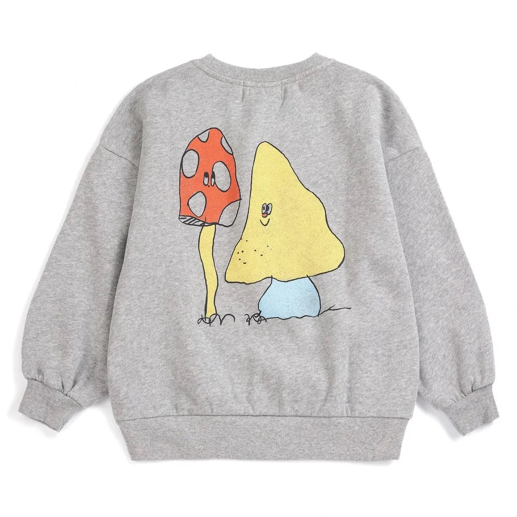 Bobo Choses - Pilz Sweatshirt aus Bio-Baumwolle | Grau Meliert