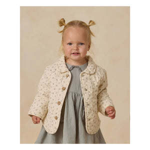 Quincy Mae - Fleurie Gesteppte Jacke aus Bio-Baumwollgaze | Ecru
