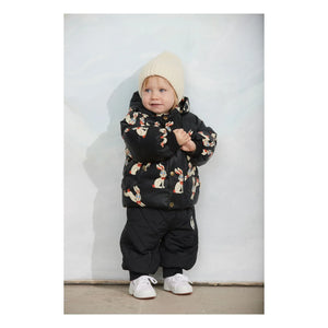 Mini Rodini - Lapins Geri Dönüştürülmüş Elyaf Dolgulu Mont | Siyah