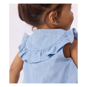Petit Bateau - Hellblaues Denimkragen Chambray