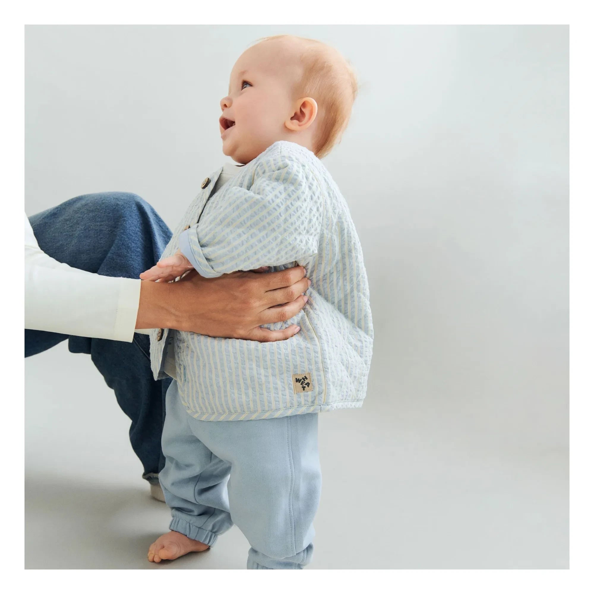 Wheat - Gesteppte Jacke aus Bio-Baumwolle mit Saxo-Streifen | Hellblau