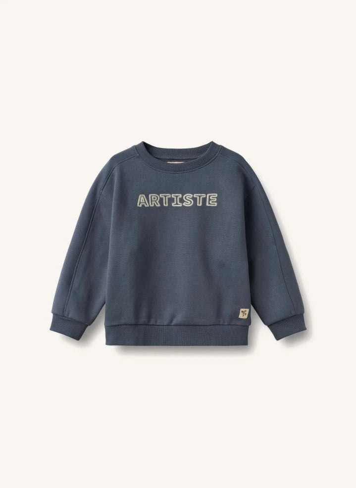 Wheat - Franc Parasite Bio-Baumwoll-Sweatshirt | Grau-blau