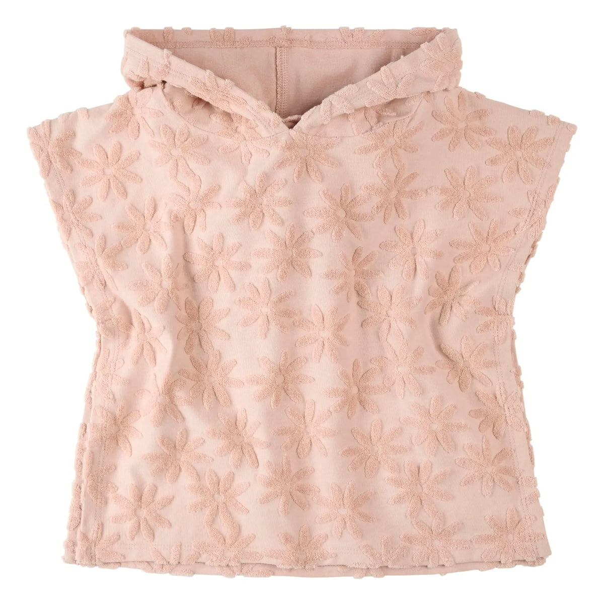 Petit Lem - Bio-Baumwoll-Strandponcho mit Blumenmuster | Rosa