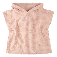 Petit Lem - Bio-Baumwoll-Strandponcho mit Blumenmuster | Rosa