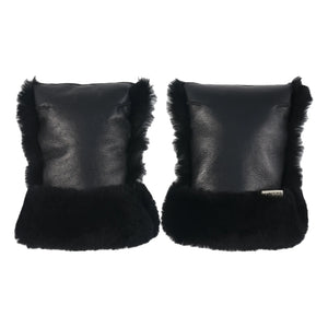 BINIBAMBA - Lammfell Kinderwagenhandschuhe | Schwarz
