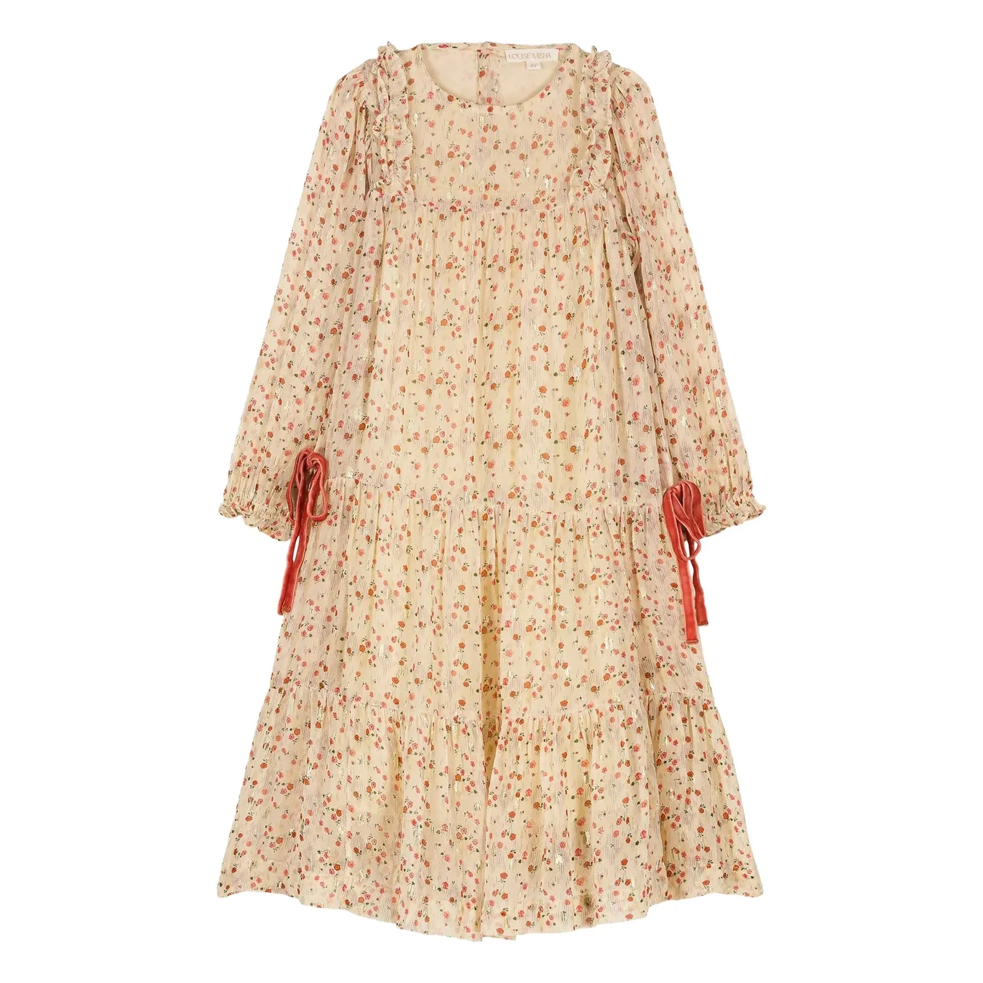 Louise Misha - Nyna Metallisches Kleid | Creme