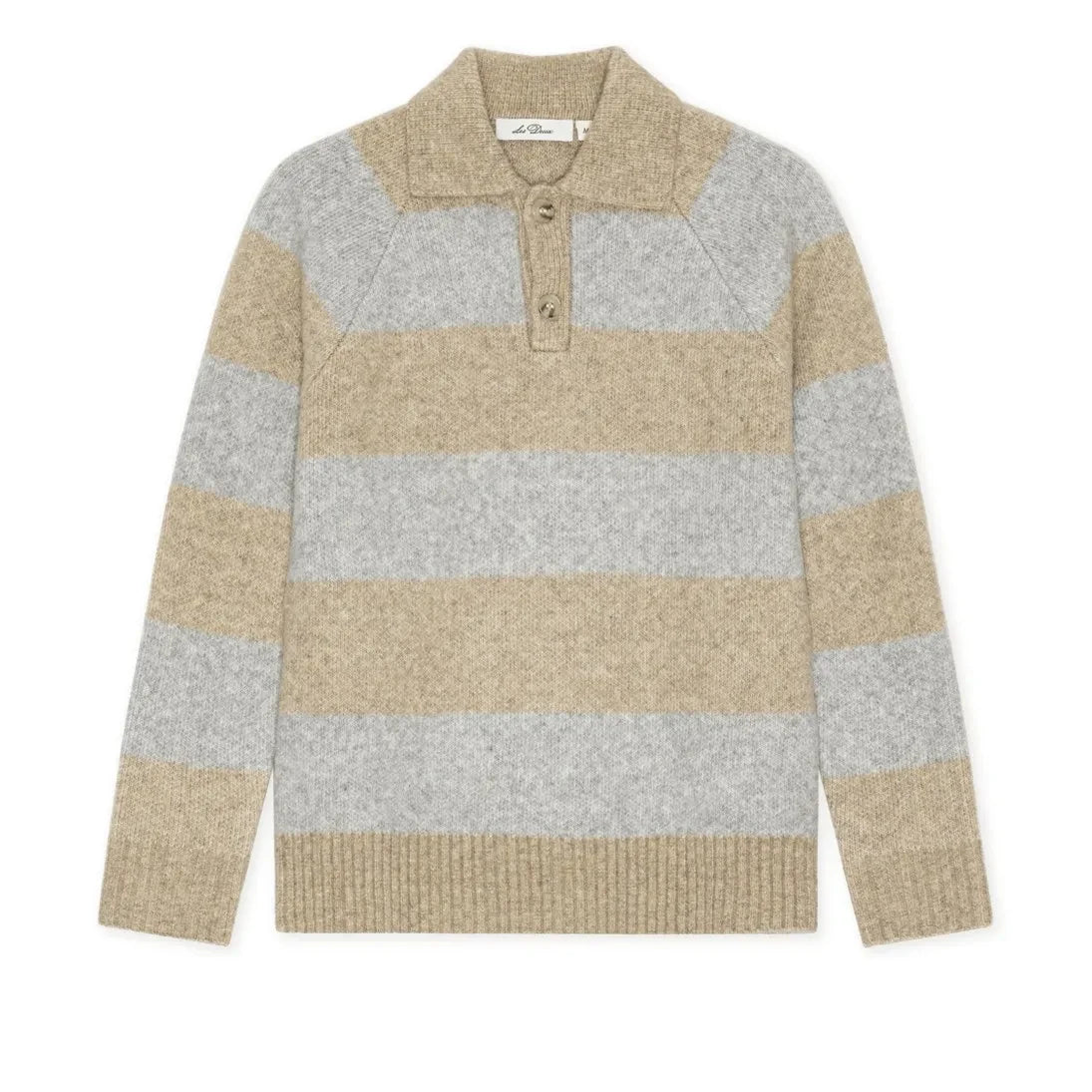 Les Deux - Gestreifter Rollkragenpullover aus Wolle | Sand