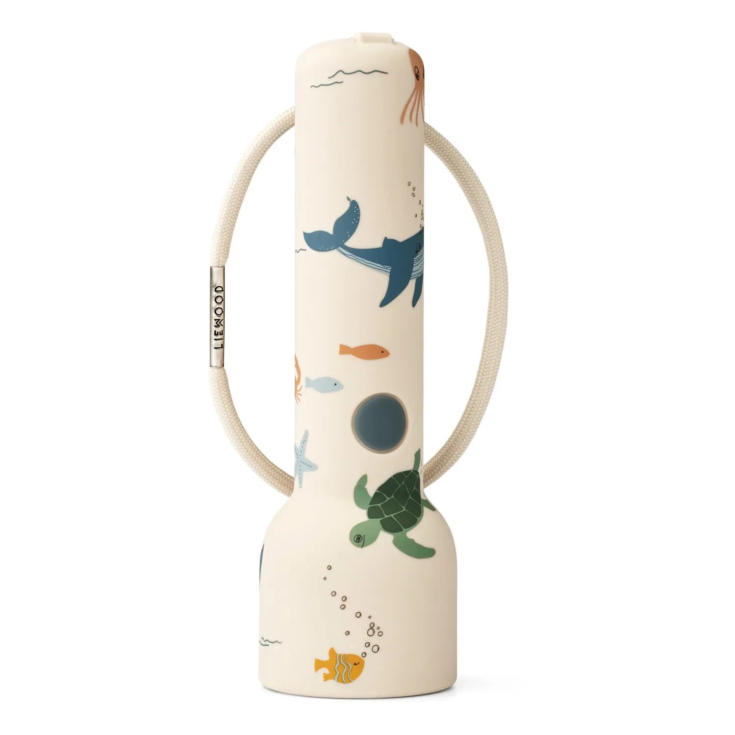 Liewood - Graue Silikon-Taschenlampe | Meerestier/Sandfarben