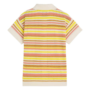 Scotch & Soda – Gestreiftes Lurex-Netzhemd | Gelb