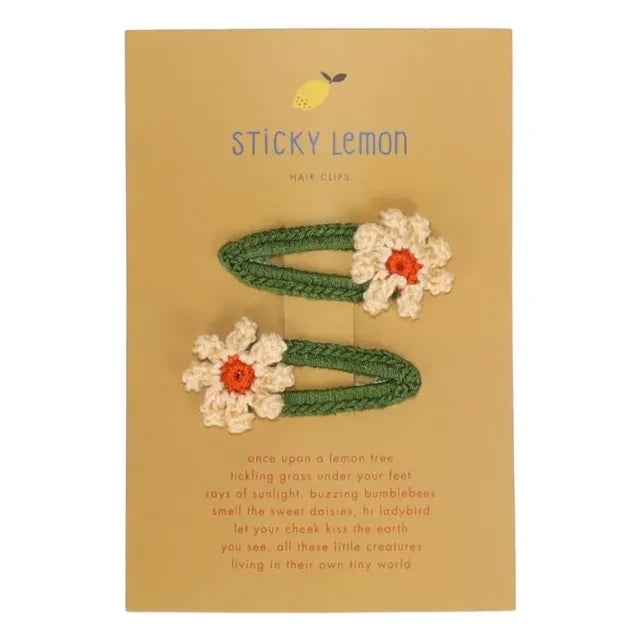 Sticky Lemon - 2er-Set Daisy Haarspangen | Gelb
