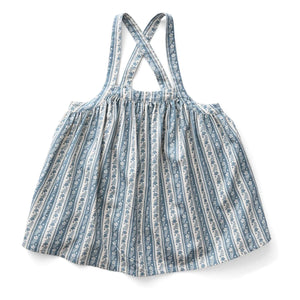 Soor Ploom - Eloise Gestreiftes Latzkleid aus Bio-Baumwolle | Ecru