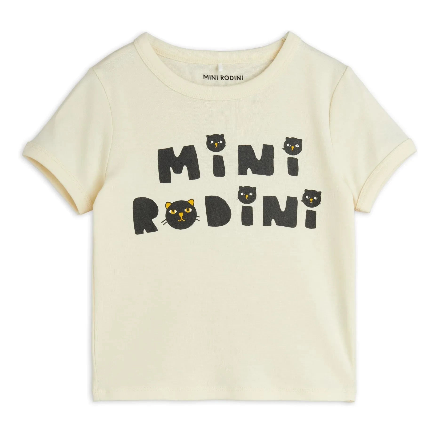 Mini Rodini - Bio-Baumwoll-Katzen-T-Shirt | Ecru