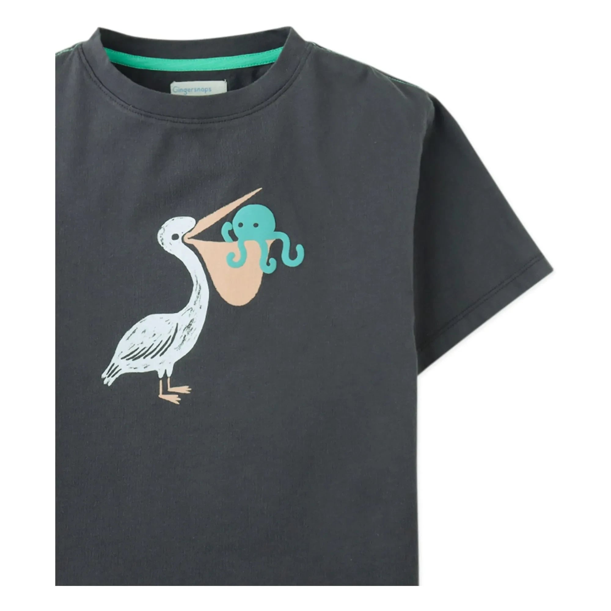 Gingersnaps - Eld Pelican T-Shirt | Kohlegrau