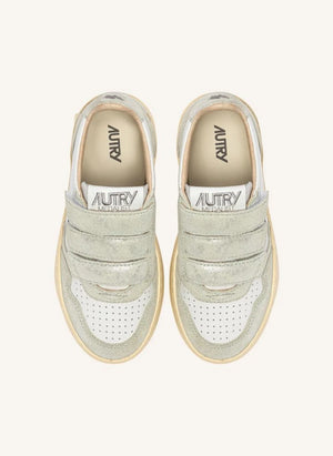 Autry - Kidstripes Niedrige Wildleder-Sneaker | Silber