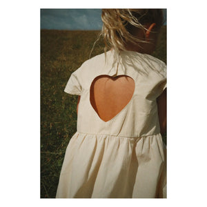Konges Sløjd - Kleid mit offenem Rücken Hearly Bio-Baumwolle | Beige
