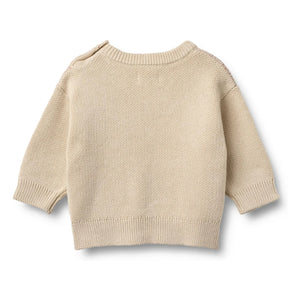 Wheat - Solveig Rainbow Strickpullover aus Bio-Baumwolle mit Jacquardmuster | Naturweiß